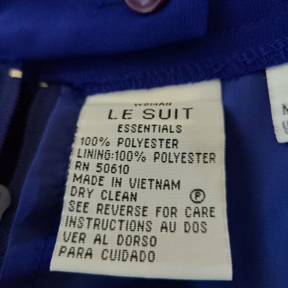 LE SUIT ESSENTIAL WOMEN'S "STRAIGHT" ROYAL BLUE MIDI LINED SKIRT SIZE  14WIDE - Picture 2 of 7